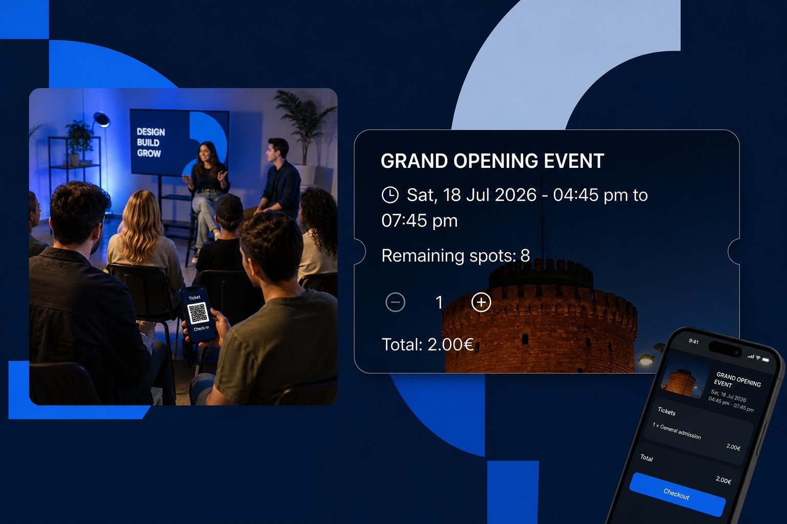 Planoora event tickets with remaining spots and checkout
