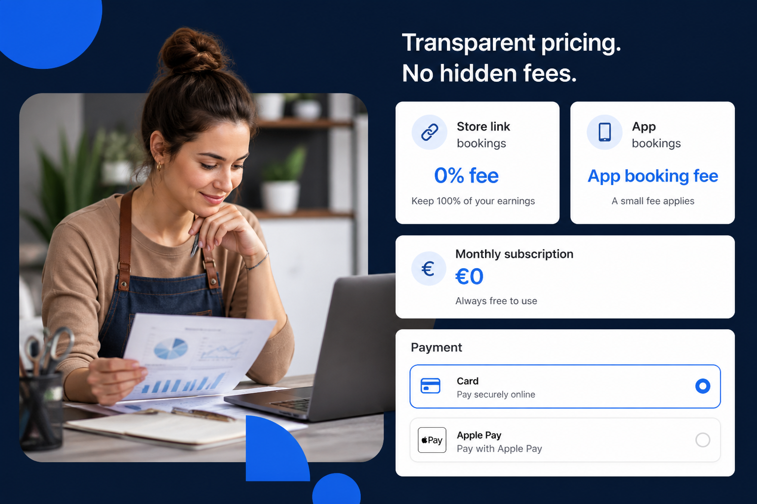 Planoora partner pricing with Store link bookings and app fees